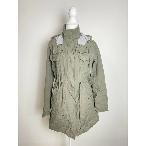 Bernardo Jacket Sz S Green lighweight Anorak Parka Hooded Water Resistant - Picture 1 of 12